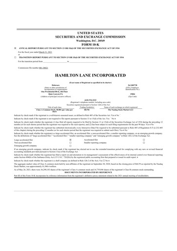 Thumbnail Hamilton Lane 10-K Annual Report 2021