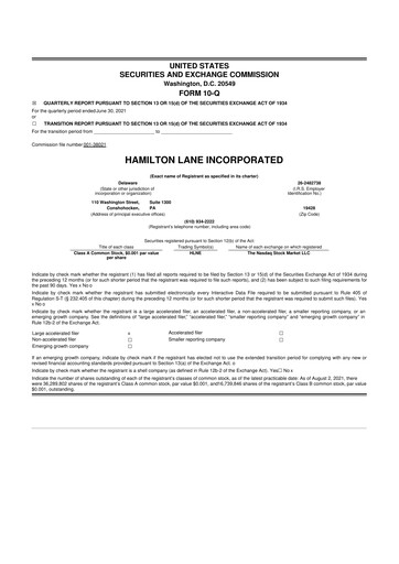 Thumbnail Hamilton Lane 10-Q Quarterly Report FY2022 