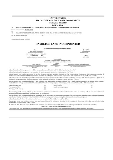 Thumbnail Hamilton Lane 10-K Annual Report 2022