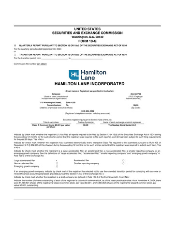 Thumbnail Hamilton Lane 10-Q Quarterly Report FY2025 