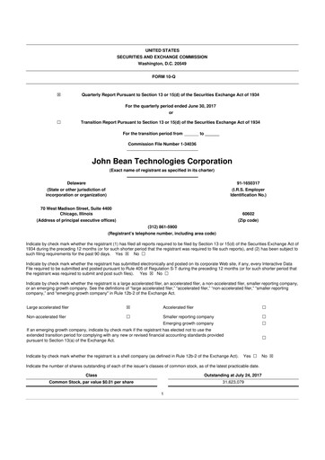 Thumbnail JBT Marel Corporation 10-Q Quarterly Report FY2017 