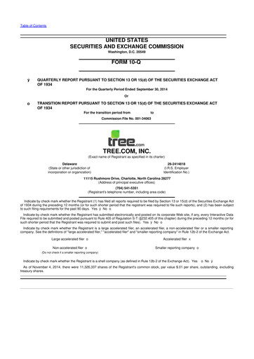 Miniature LendingTree 10-Q Rapport trimestriel 2014 