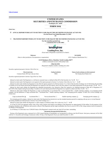 Thumbnail LendingTree 10-K Annual Report 2019