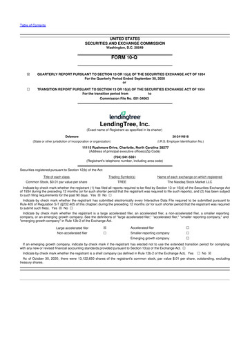 Miniature LendingTree 10-Q Rapport trimestriel 2020 