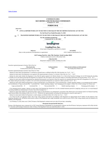 Thumbnail LendingTree 10-K Annual Report 2021