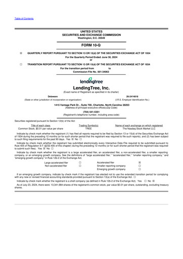 Miniature LendingTree 10-Q Rapport trimestriel 2024 