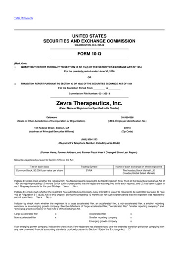 Thumbnail Zevra Therapeutics 10-Q Quarterly Report FY2026 
