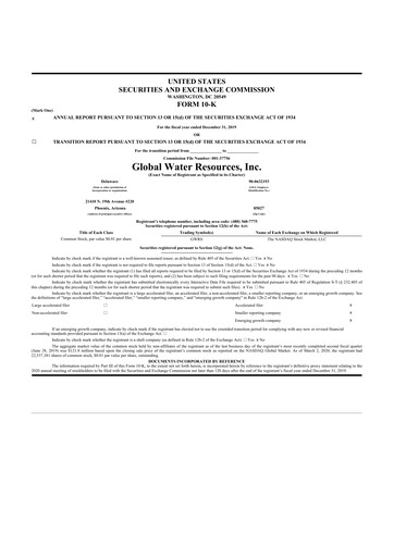 Thumbnail Global Water Resources 10-K Annual Report 2019