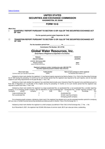 Thumbnail Global Water Resources 10-Q Quarterly Report FY2021 