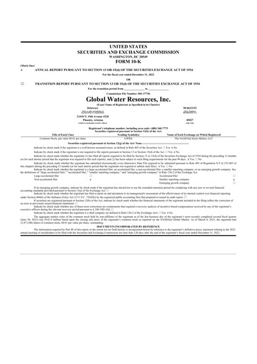 Thumbnail Global Water Resources 10-K Annual Report 2022