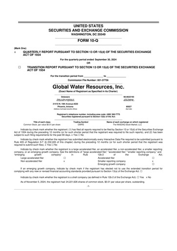 Thumbnail Global Water Resources 10-Q Quarterly Report FY2024 