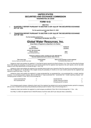 Thumbnail Global Water Resources 10-Q Quarterly Report FY2025 