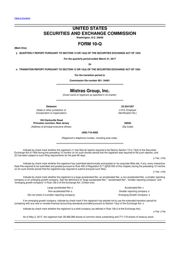 Thumbnail MISTRAS Group
 10-Q Quarterly Report FY2017 