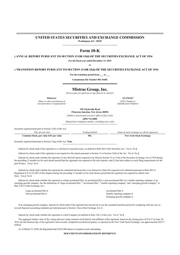 Thumbnail MISTRAS Group
 10-K Annual Report 2019