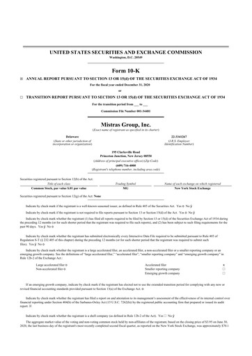 Thumbnail MISTRAS Group
 10-K Annual Report 2020