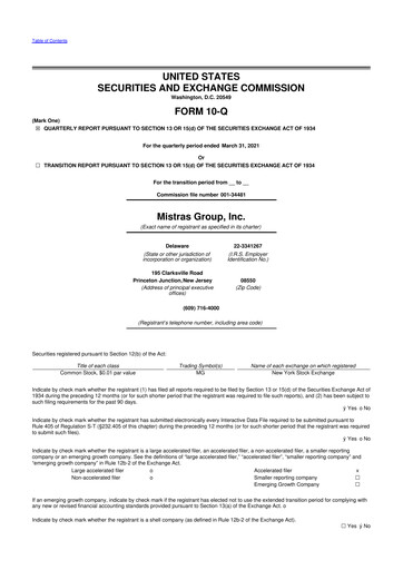 Thumbnail MISTRAS Group
 10-Q Quarterly Report FY2021 