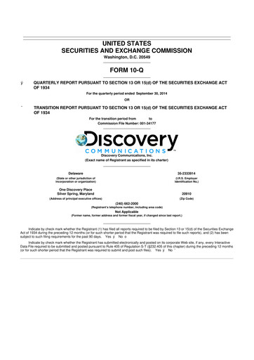 Thumbnail Warner Bros. Discovery 10-Q Quarterly Report FY2014 