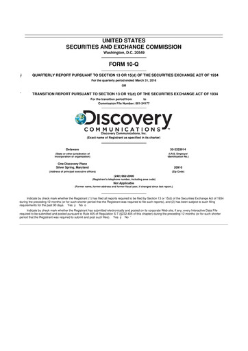 Thumbnail Warner Bros. Discovery 10-Q Quarterly Report FY2016 