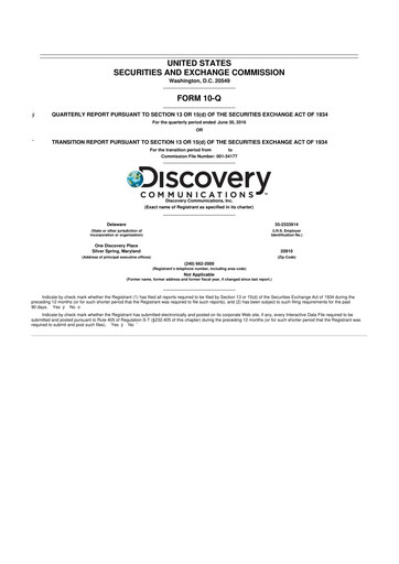 Thumbnail Warner Bros. Discovery 10-Q Quarterly Report FY2016 
