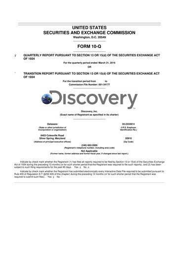 Thumbnail Warner Bros. Discovery 10-Q Quarterly Report FY2019 