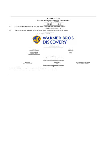 Thumbnail Warner Bros. Discovery 10-K Annual Report 2023