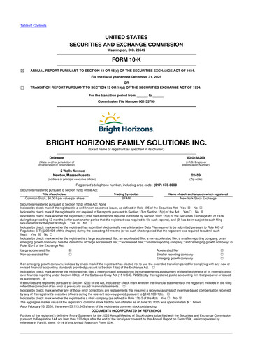 Miniature Bright Horizons 10-K Rapport annuel 2025