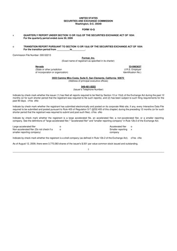 Thumbnail Power Solutions International 10-Q Quarterly Report FY2009-08-14 