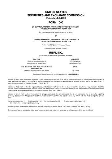 Vorschaubild Unifi 10-Q Quartalsbericht  