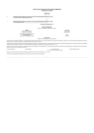 Thumbnail PDF Solutions 10-Q Quarterly Report FY 