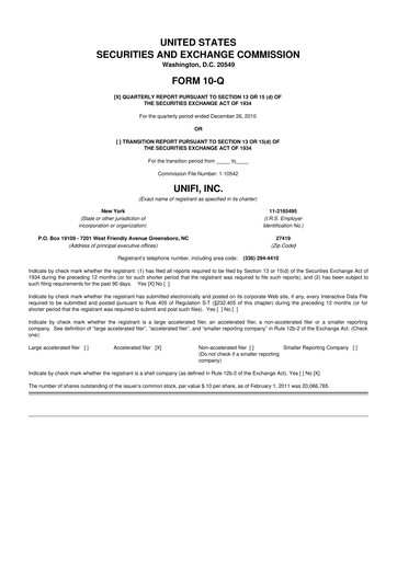 Vorschaubild Unifi 10-Q Quartalsbericht  