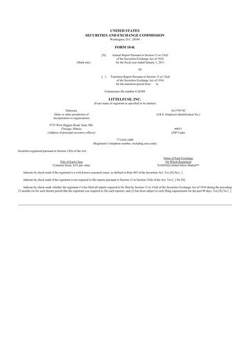 Thumbnail Littelfuse 10-K Annual Report 