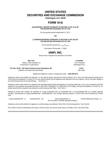 Vorschaubild Unifi 10-Q Quartalsbericht  