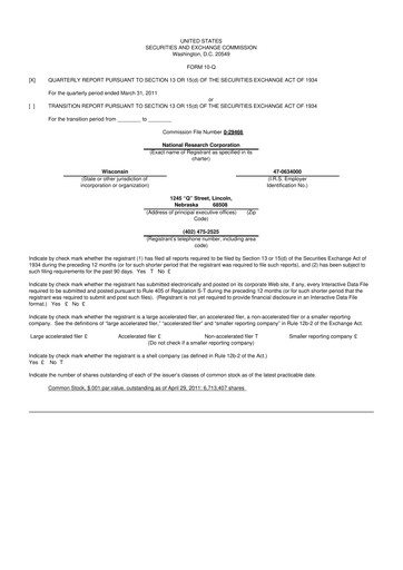 Thumbnail NRC Health
 10-Q Quarterly Report FY 