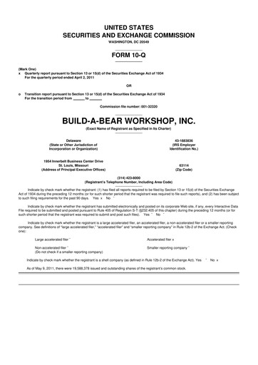 Thumbnail Build-A-Bear Workshop 10-Q Quarterly Report FY 