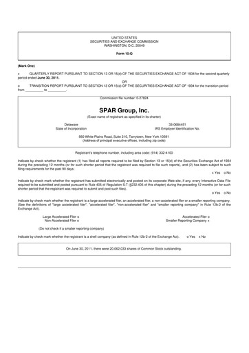 Thumbnail SPAR Group 10-Q Quarterly Report FY2011 