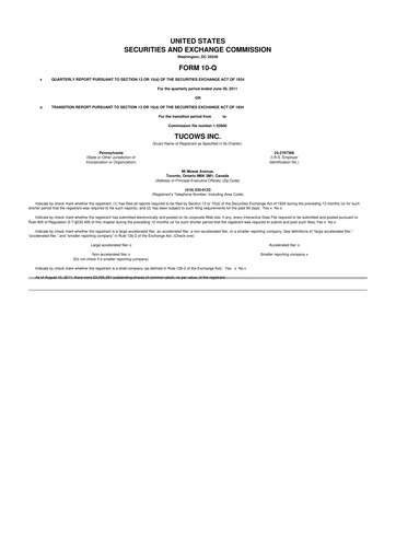 Thumbnail Tucows 10-Q Quarterly Report FY2011 
