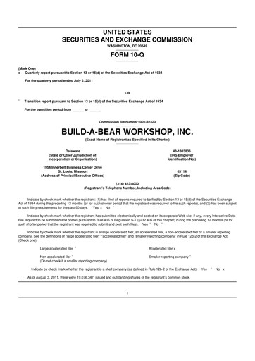 Thumbnail Build-A-Bear Workshop 10-Q Quarterly Report FY2011 