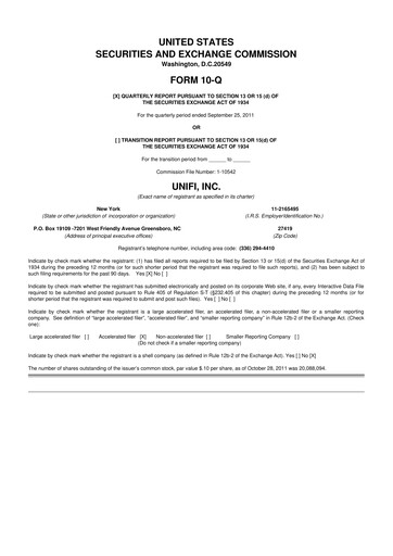 Vorschaubild Unifi 10-Q Quartalsbericht  