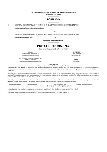 Thumbnail PDF Solutions 10-Q Quarterly Report FY2011 
