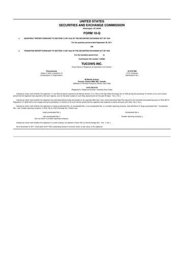 Thumbnail Tucows 10-Q Quarterly Report FY2011 