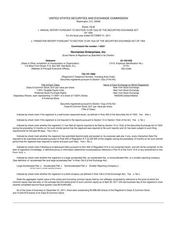 Thumbnail Hovnanian Enterprises
 10-K Annual Report 2011