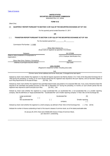 Thumbnail Ethan Allen
 10-Q Quarterly Report FY2012 