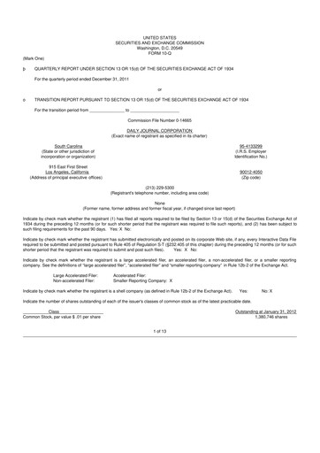 Thumbnail Daily Journal 10-Q Quarterly Report FY2012 