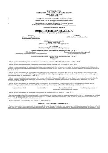 Thumbnail Dorchester Minerals 10-K Annual Report 2011