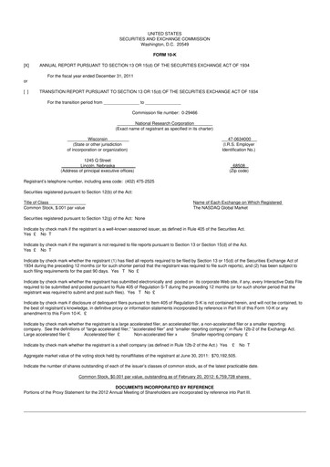 Thumbnail NRC Health
 10-K Annual Report 2011
