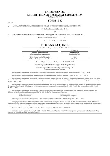 Vorschaubild BioLargo 10-K Jahresbericht 2011