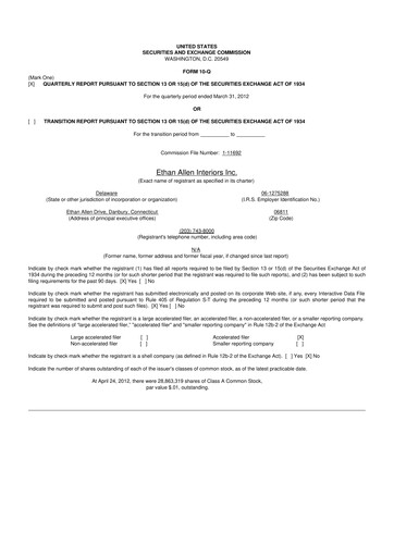 Thumbnail Ethan Allen
 10-Q Quarterly Report FY2012 