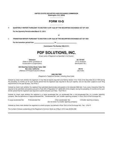 Thumbnail PDF Solutions 10-Q Quarterly Report FY2012 