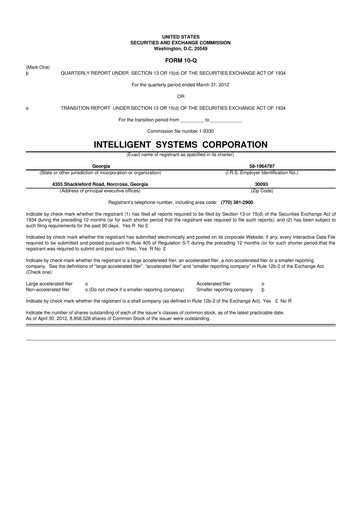 Miniature CoreCard 10-Q Rapport trimestriel 2012 