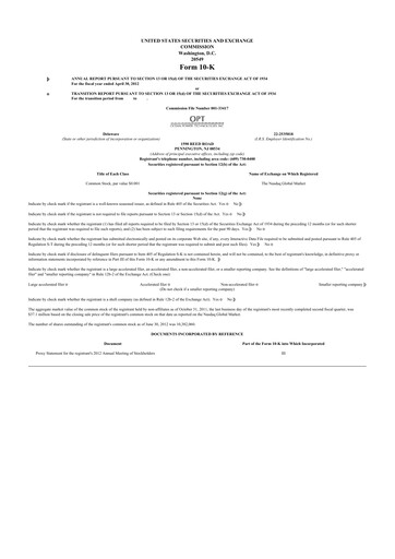 Thumbnail Ocean Power Technologies
 10-K Annual Report 2012